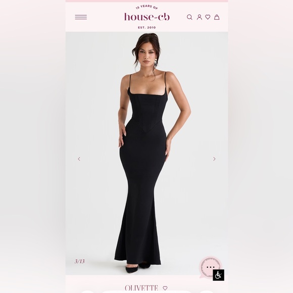 House of CB Black Fitted Maxi Dress - Picture 1 of 7